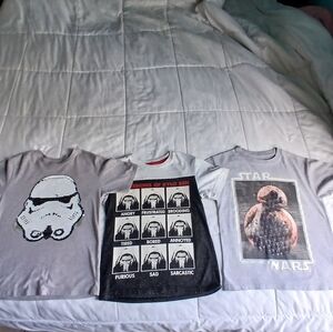 Star Wars Boys T-shirts Lot Of 3 Size 8